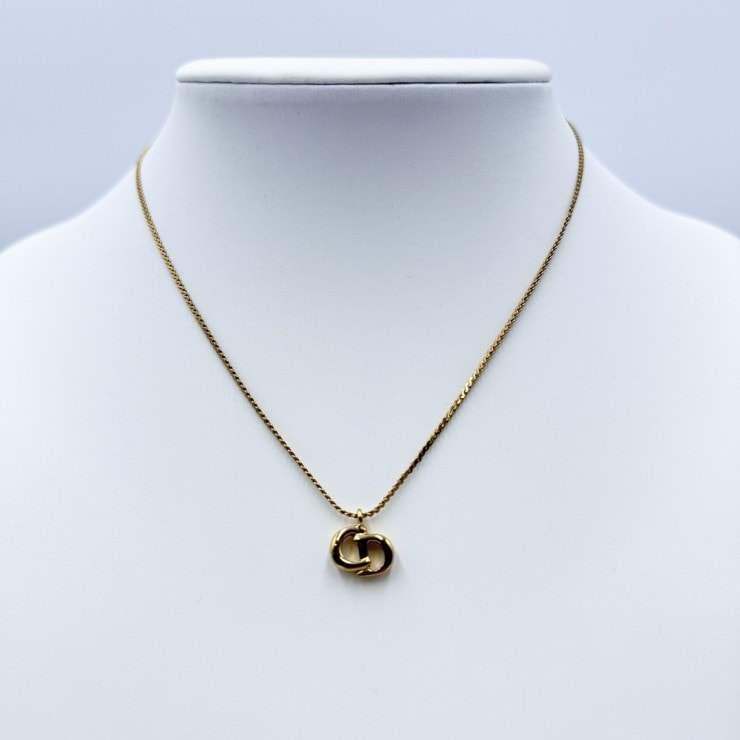 Christian Dior(クリスチャンディオール)CDロゴ ネックレス ゴールドトーン