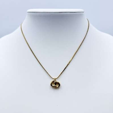 Christian Dior(クリスチャンディオール)CDロゴ ネックレス ゴールドトーン