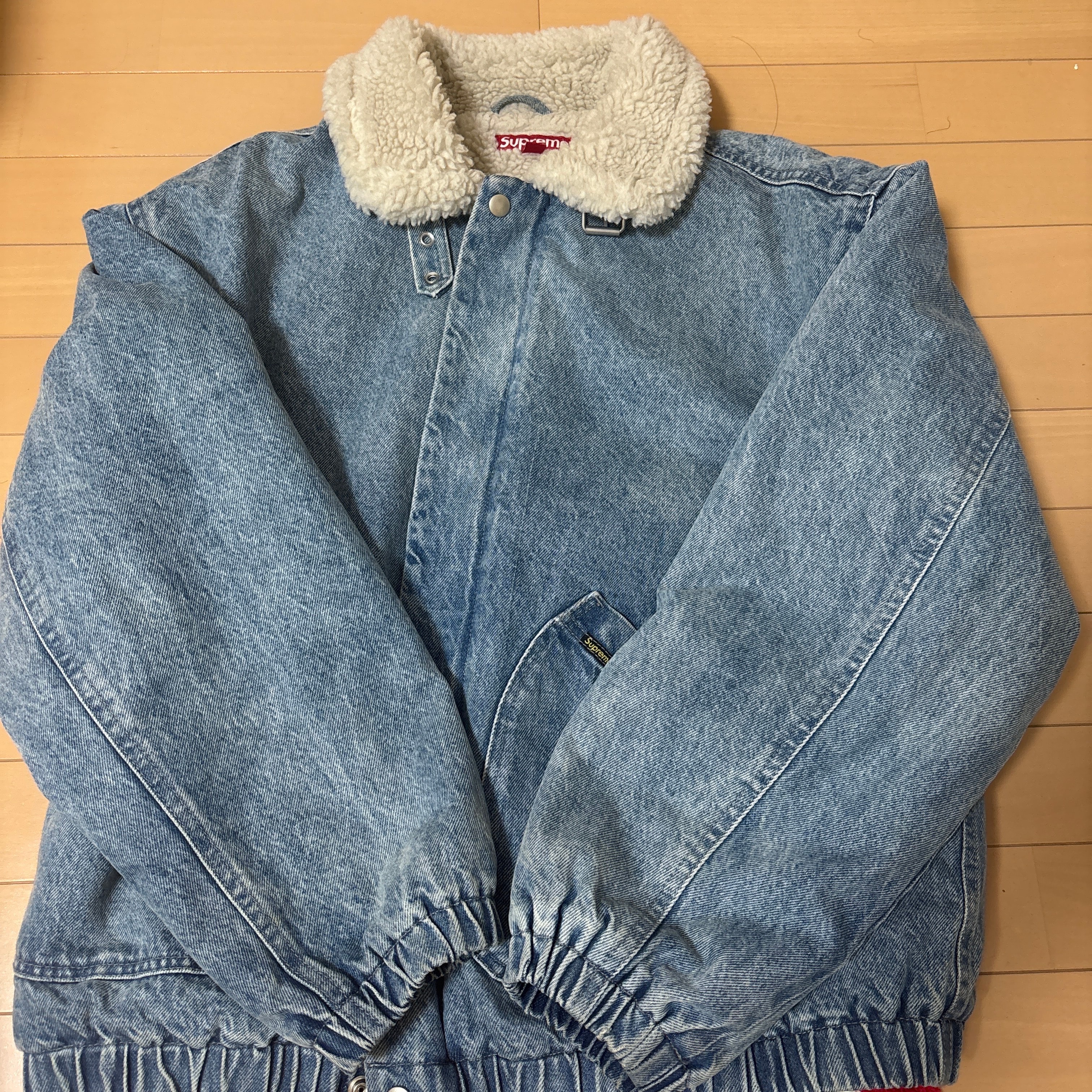 Supreme Faux Shearling Lined Bomber Jacket "Denim"