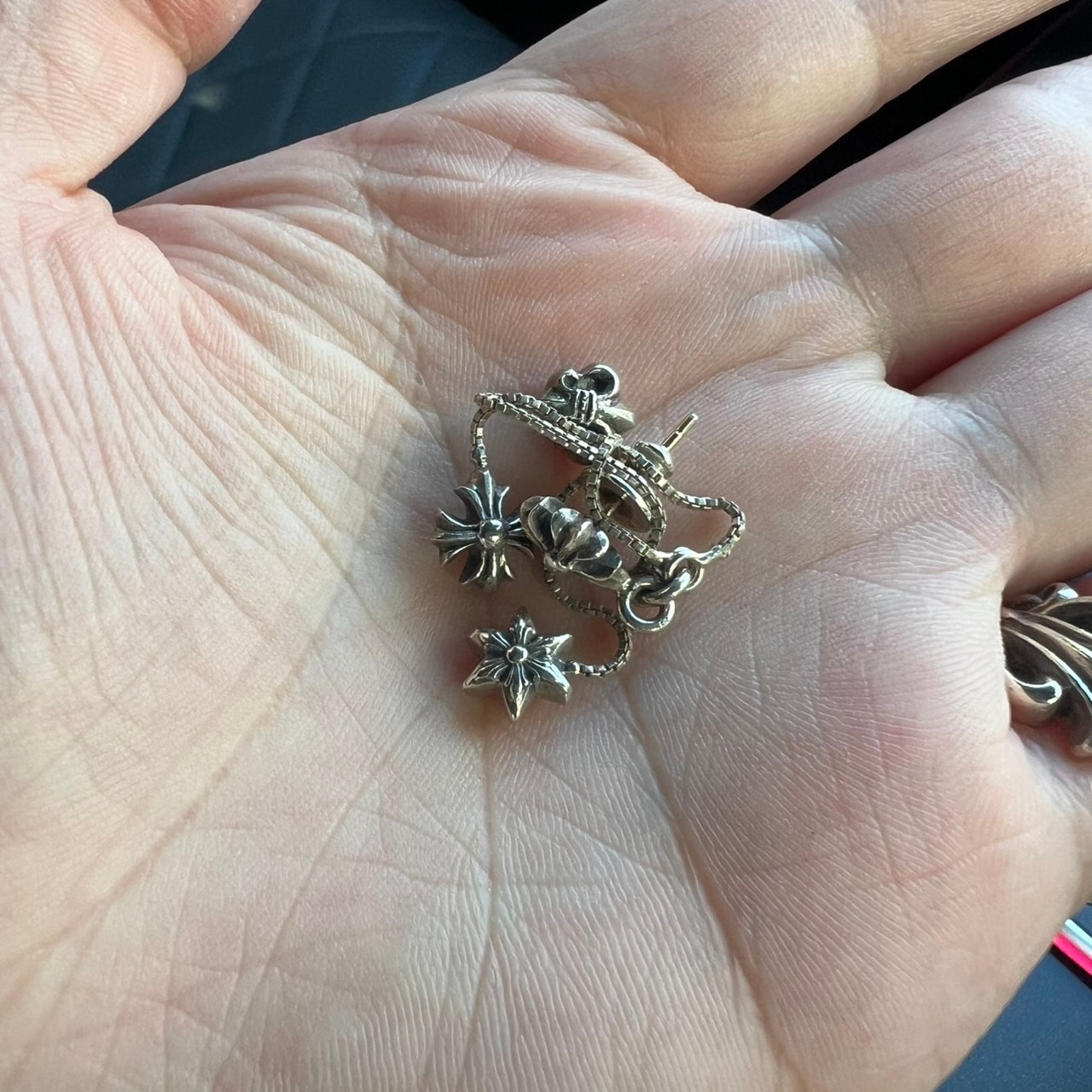 Chrome HEarts Jojo with 3 Charm Earrings (for right ear) "Silver"