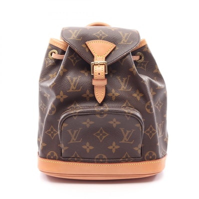 ルイ・ヴィトン LOUIS VUITTON ミニモンスリ モノグラム リュックサック バックパック バッグ PVCコーティングキャンバス レザー レディース ブラウン系 M51137 【中古】