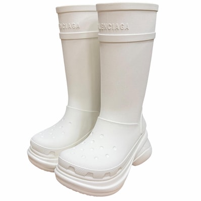 極美品 バレンシアガ ショートブーツ ホワイト レディース 36 677384