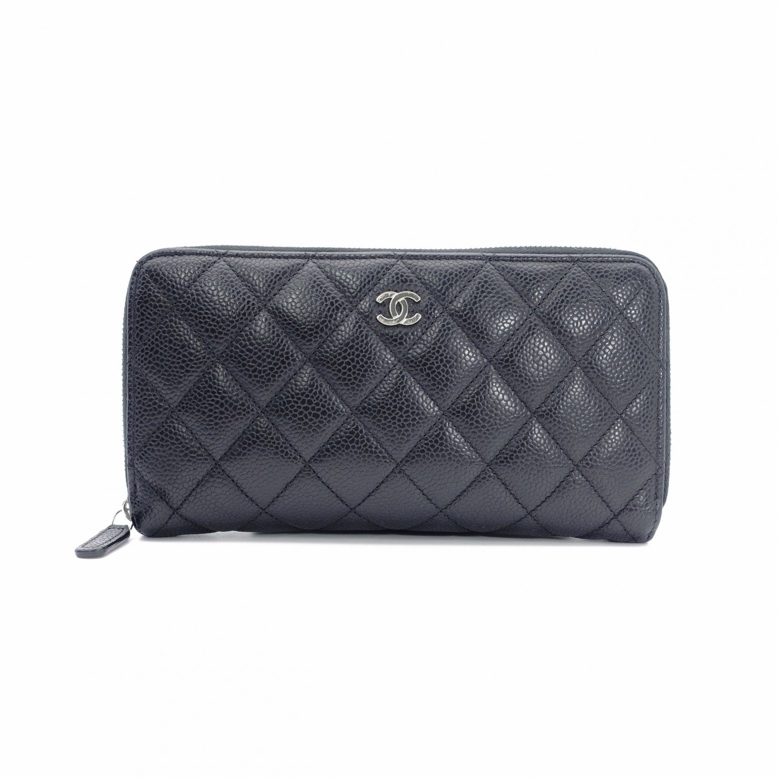 CHANEL シャネル マトラッセ 長財布 レザー ブラック 黒 シルバー金具