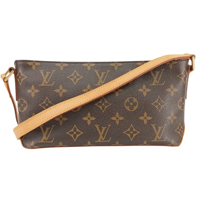 LOUIS VUITTON ルイ・ヴィトン トロター ショルダーバッグ M51240 モノグラム ヌメ革 ブラウン レディース【中古】