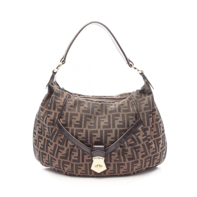 フェンディ FENDI ズッカ ショルダーバッグ バッグ キャンバス レザー レディース ブラウン系 / ブラック系 【中古】