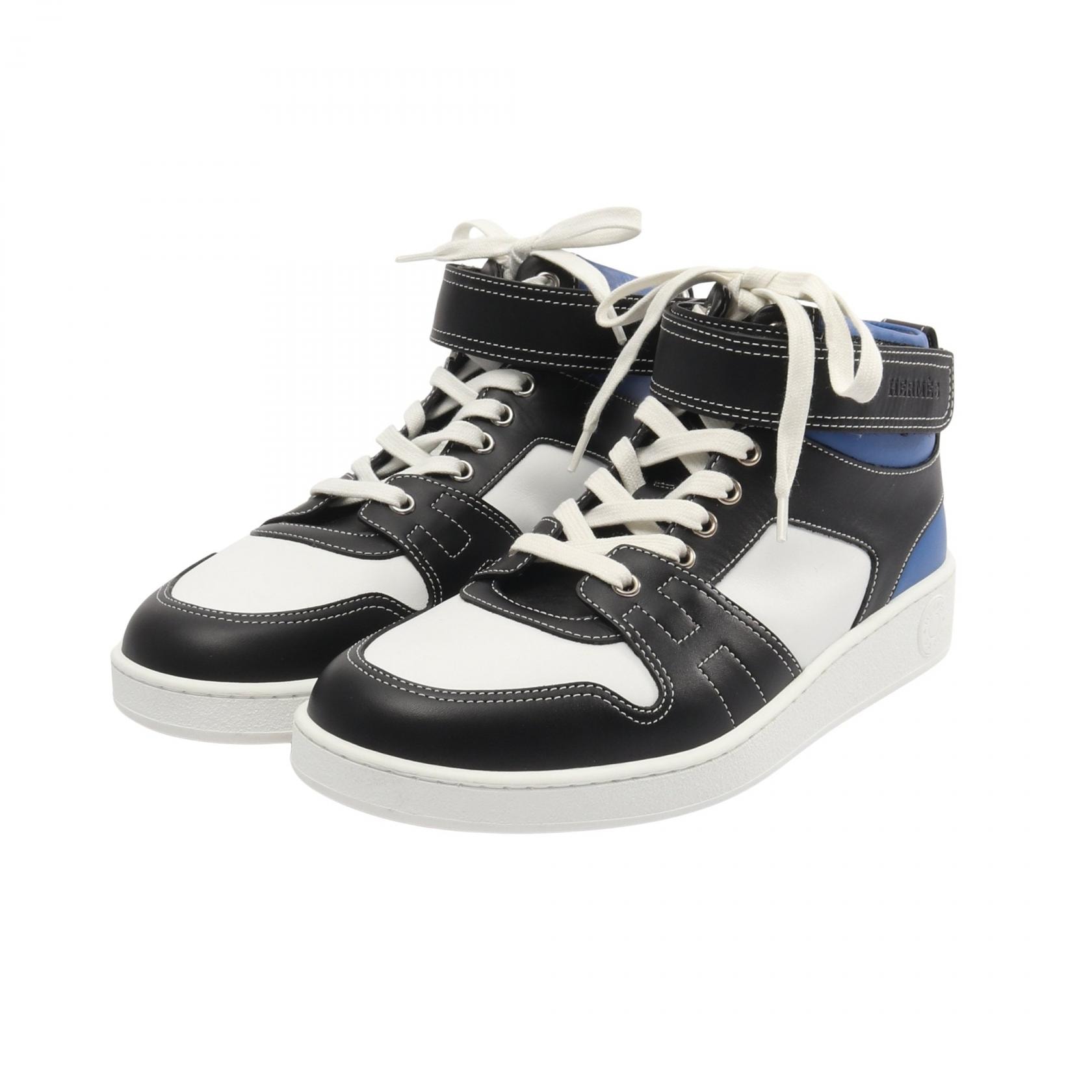 エルメス HERMES フリースタイル スニーカー 靴 レザー ホワイト メンズ ブラック系 / ホワイト系 / ブルー系 【中古】