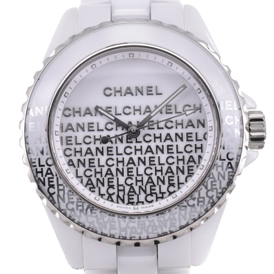 値下 シャネル CHANEL H7419 J12 限定品 ホワイト クォーツ ユニセックス 美品 箱付き 腕時計 E#150190