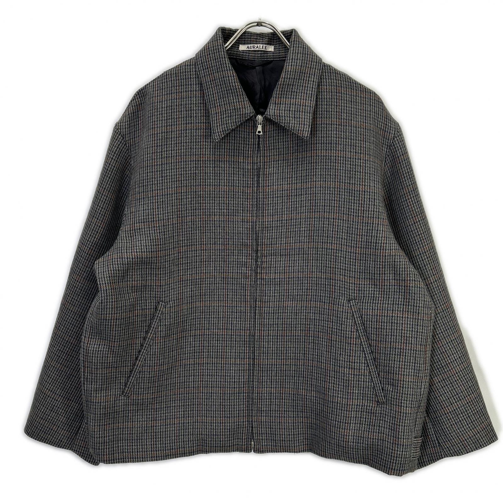オーラリー A8AB02BN チャコールグレー ウール DOUBLE FACE CHECK ZIP BLOUSON/ダブルフェイスチェックジップブルゾン 3