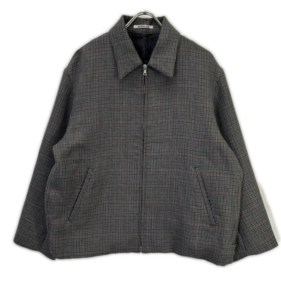 オーラリー A8AB02BN チャコールグレー ウール DOUBLE FACE CHECK ZIP BLOUSON/ダブルフェイスチェックジップブルゾン 3