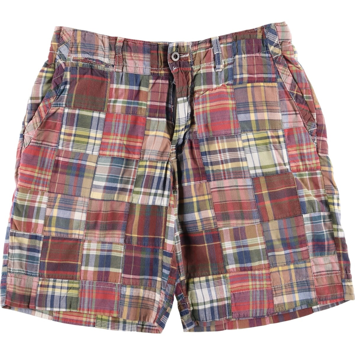 古着 ラルフローレン Ralph Lauren POLO by Ralph Lauren チェック柄 パッチワーク コットンショーツ ショートパンツ メンズw36相当/eaa574580