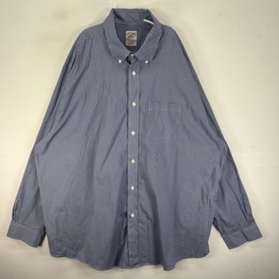 古着 ブルックスブラザーズ Brooks Brothers 長袖シャツ 胸ポケット 2XL ブルー系 チェック メンズ