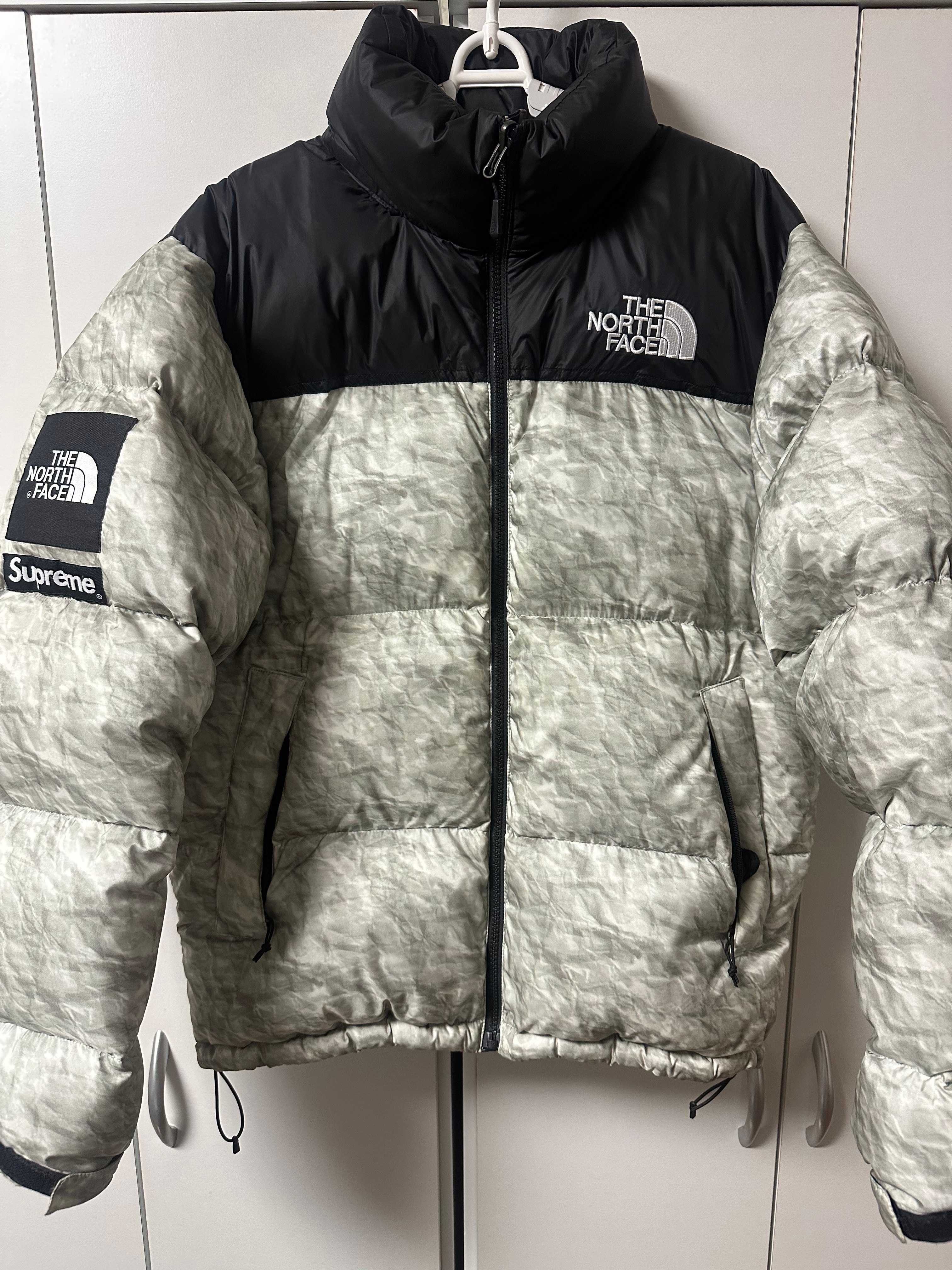 Supreme x The North Face Nuptse Jacket "White Paper Print"