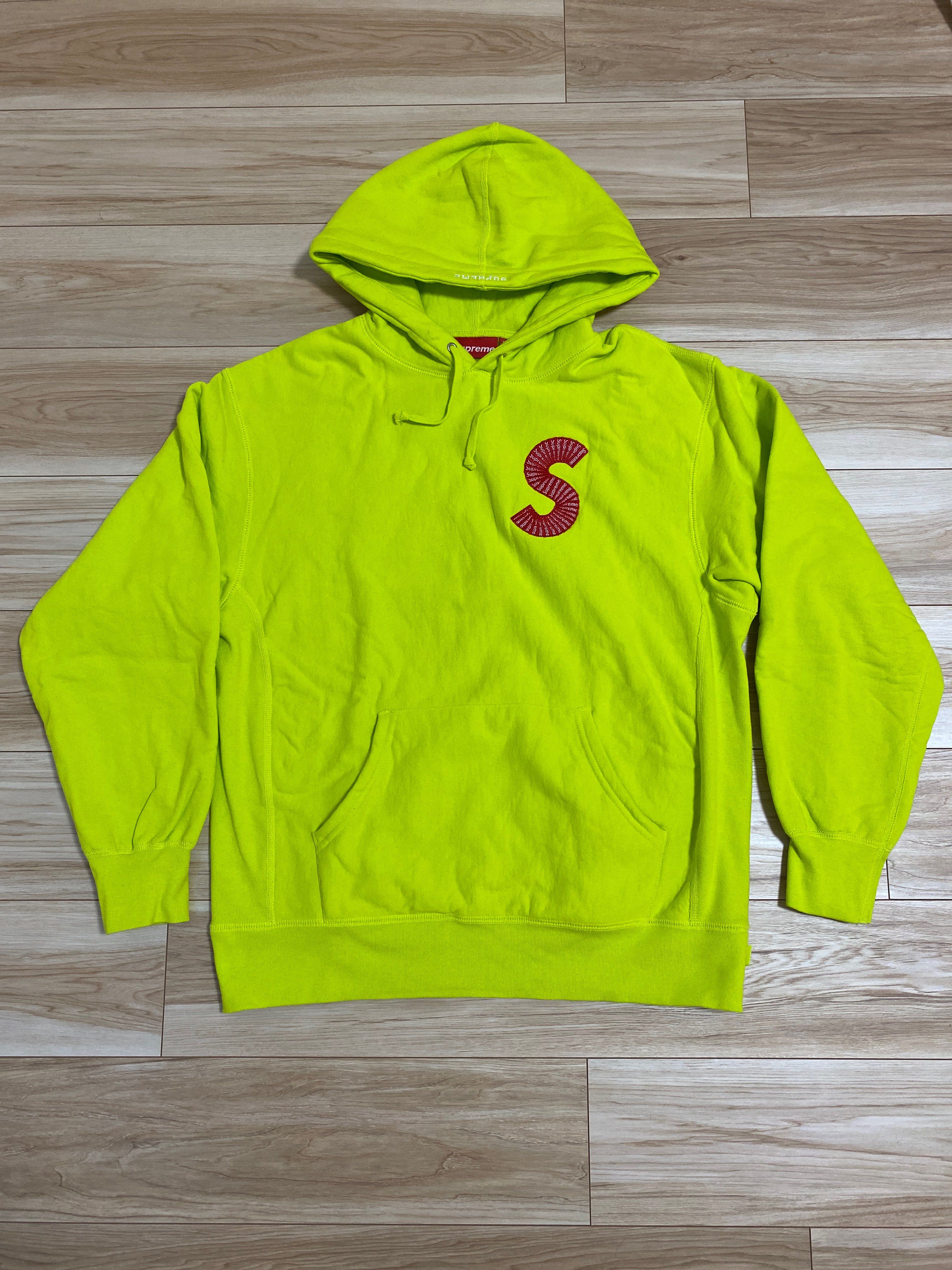 Supreme S Logo Hooded Sweatshirt "Acid Green" (20FW)