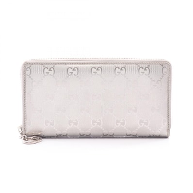 グッチ GUCCI GGインプリメ ラウンド長財布 財布 レザー レディース シルバー系 212110 【中古】