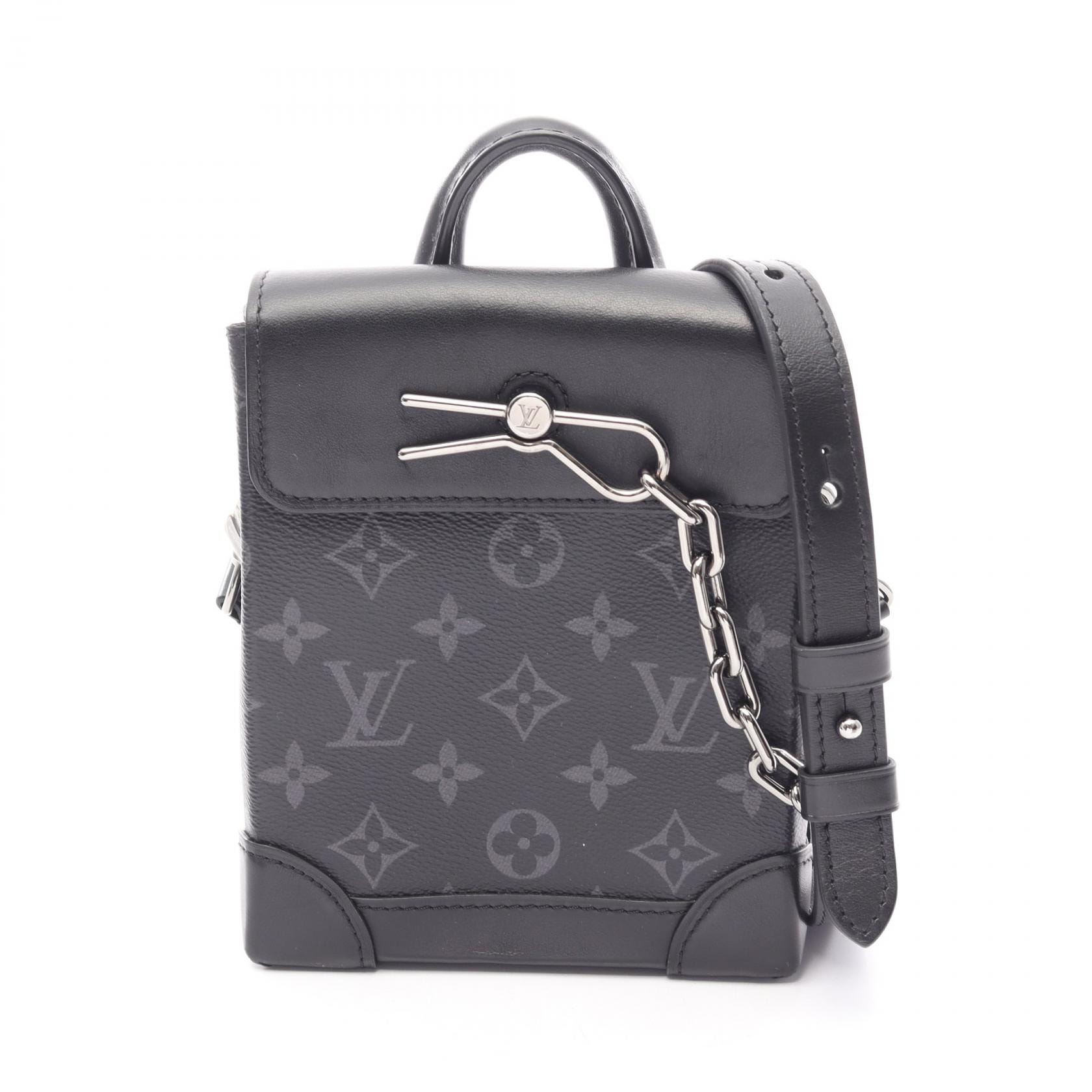 ルイ・ヴィトン LOUIS VUITTON ナノ スチーマー モノグラムエクリプス 2WAY ショルダーバッグ バッグ PVCコーティングキャンバス レザー メンズ ブラック系 M82774 【中古】