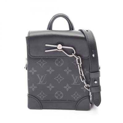 ルイ・ヴィトン LOUIS VUITTON ナノ スチーマー モノグラムエクリプス 2WAY ショルダーバッグ バッグ PVCコーティングキャンバス レザー メンズ ブラック系 M82774 【中古】