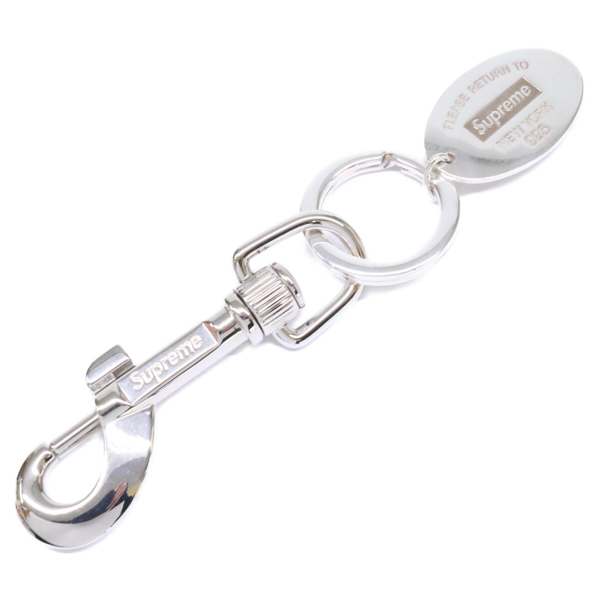 シュプリーム x ティファニー 925 リターン トゥー ティファニー オーバルタグ キーホルダー