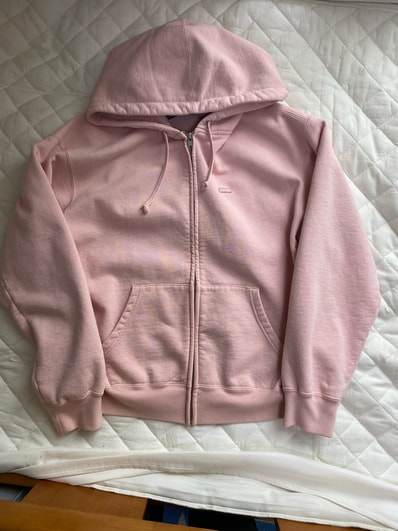 Supreme Small Box Zip Up Hooded Sweatshirt "Light Pink"
