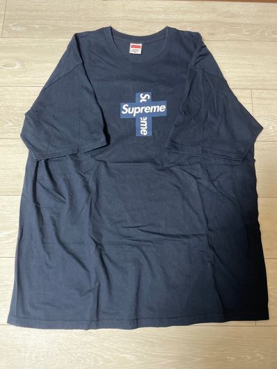 Supreme Cross Box Logo Tee "Navy"