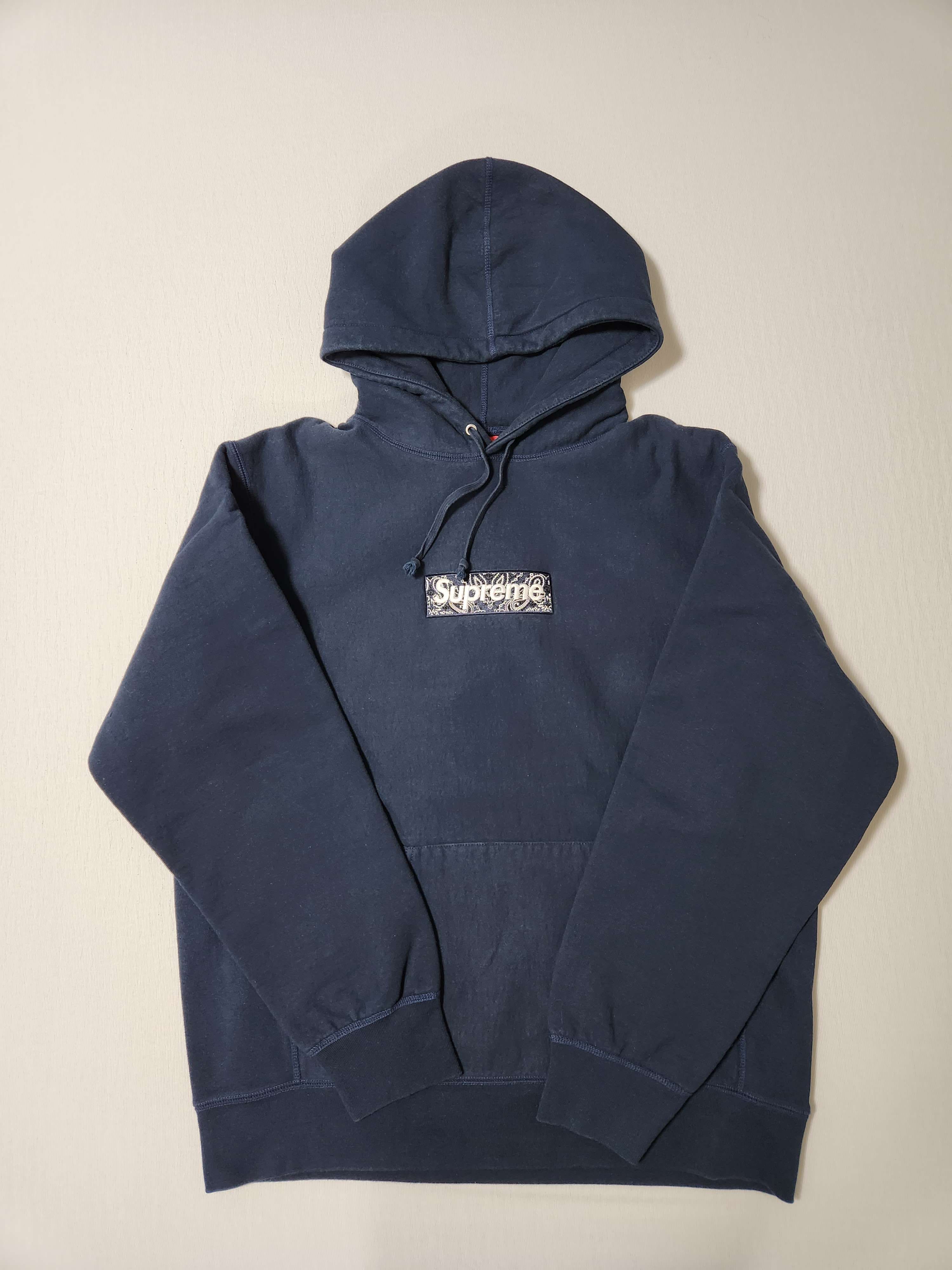 Supreme Bandana Box Logo Hooded Sweatshirt "Navy"