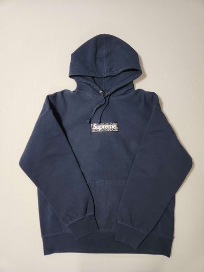 Supreme Bandana Box Logo Hooded Sweatshirt "Navy"