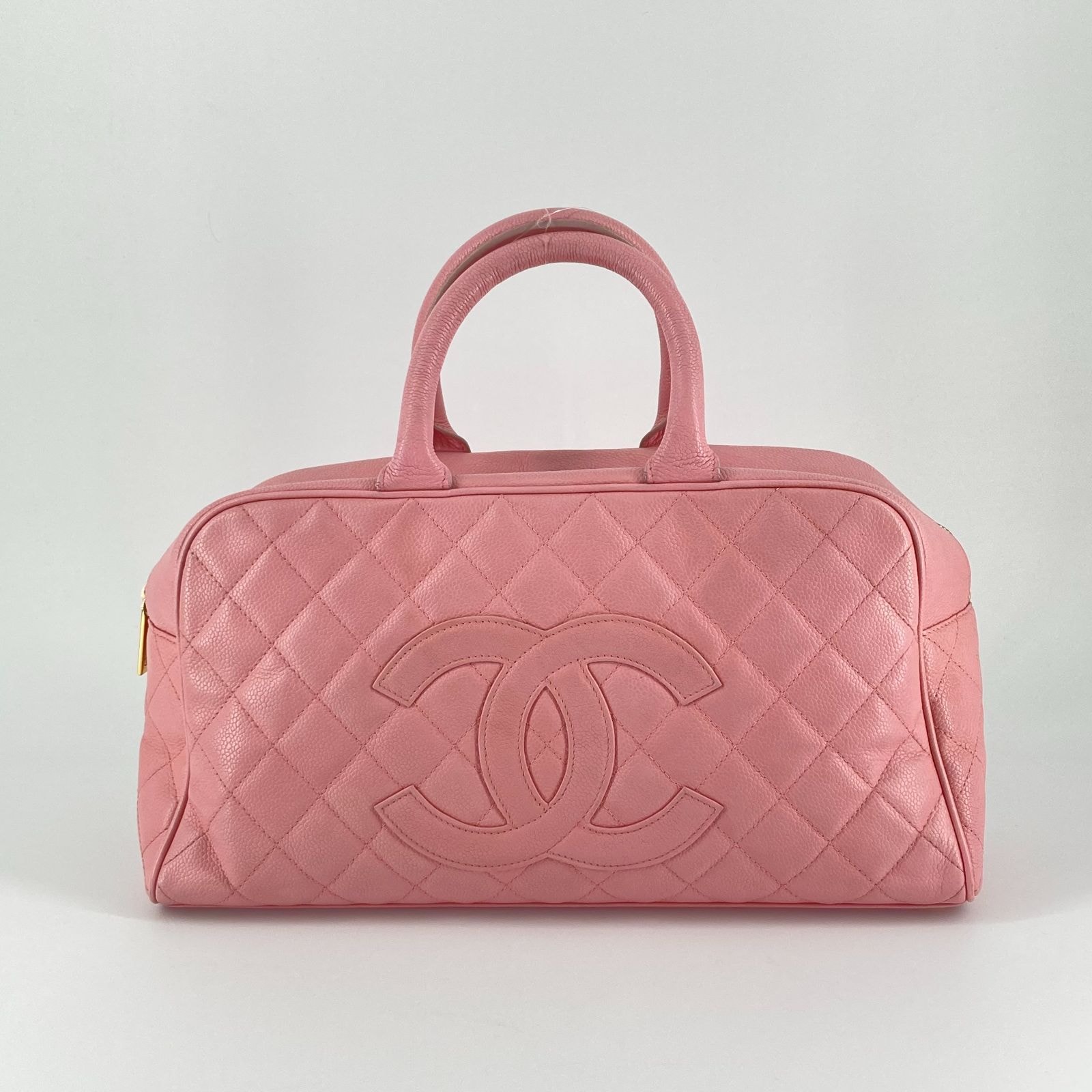 CHANEL(シャネル)キャビアスキン ミニ ボストン バッグ ハンドバッグ 8番台 ピンク