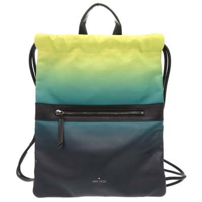 ジミーチュウ ドローストリング レザー イエロー グリーン