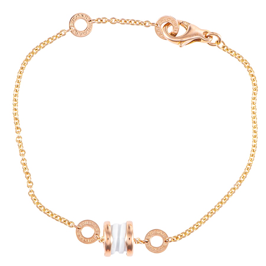 BVLGARI ブルガリ ビー・ゼロワン エレメント ブレスレット K18PG セラミック ピンク ゴールド【中古】