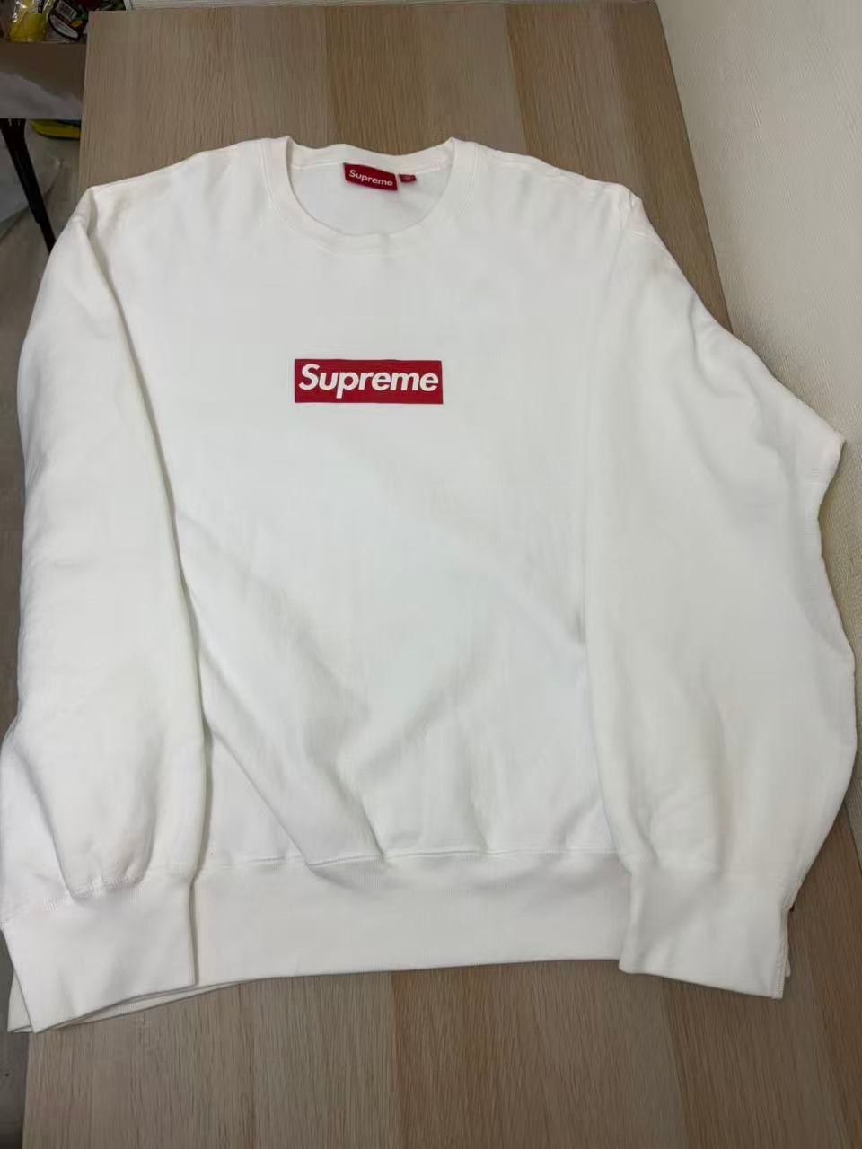 Supreme Washed Box Logo Crewneck "White"