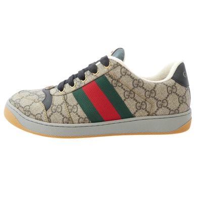 GUCCI グッチ スニーカー 674530 SCREENER スクリーナー GGスプリームキャンバス スニーカー ブラウン系 6.5【極上美品】【中古】