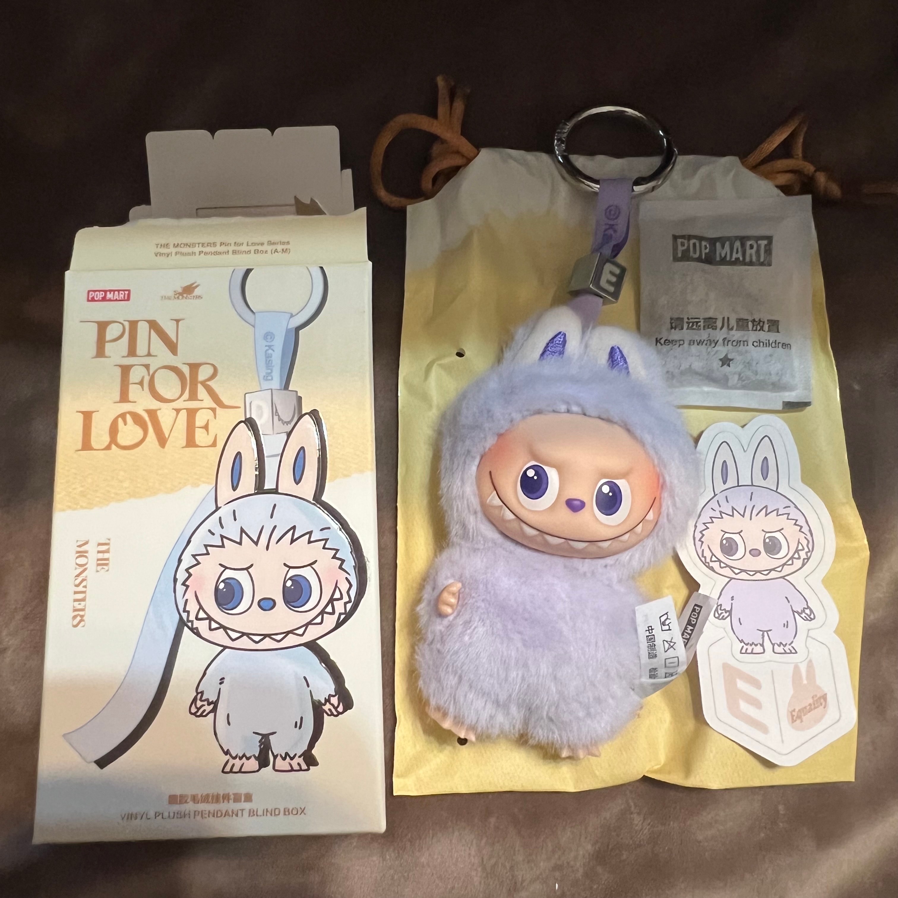 POP MART THE MONSTERS (LABUBU) Pin for Love Series-Vinyl Plush Pendant (A-M) E