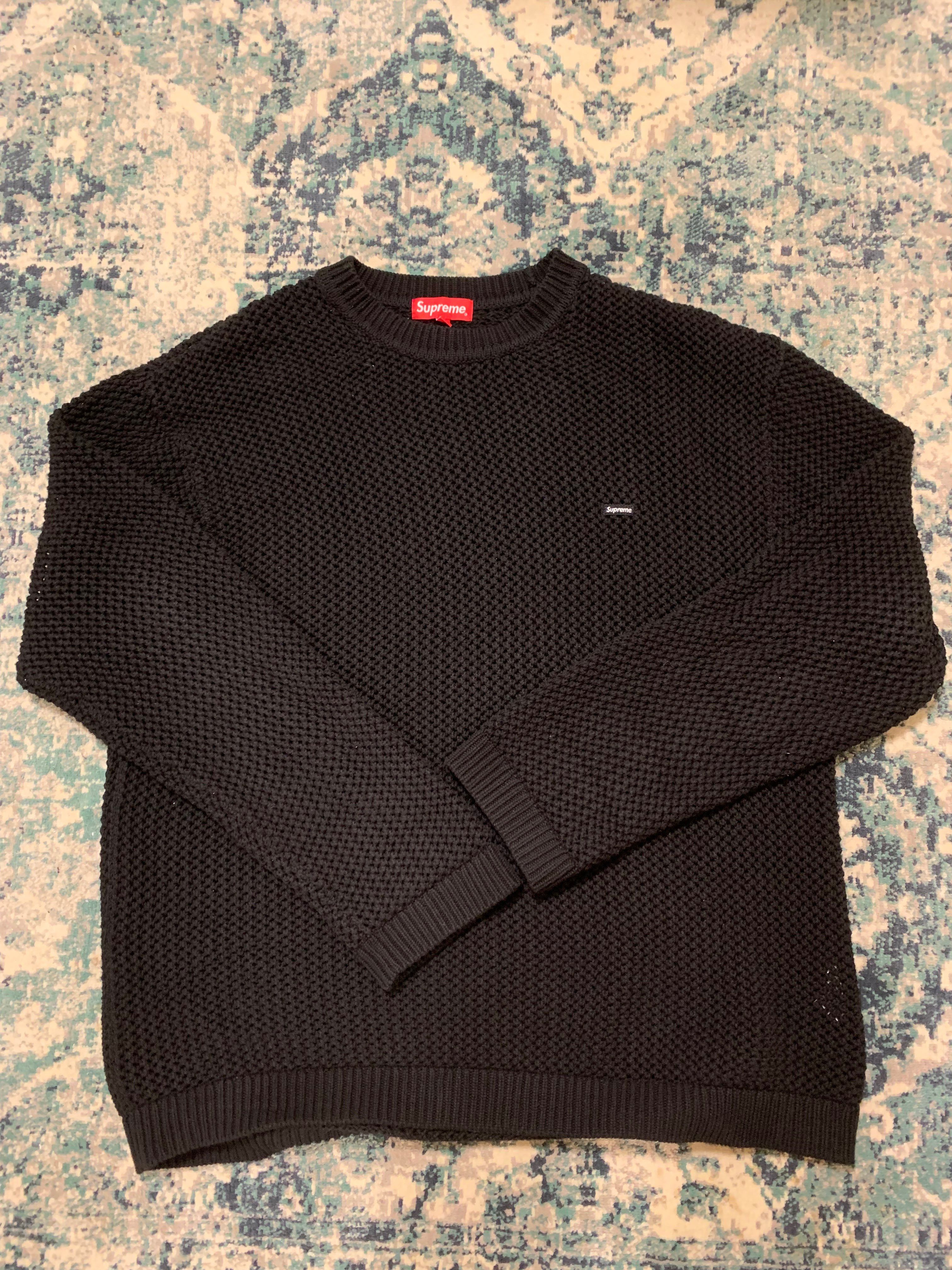 Supreme Open Knit Small Box Sweater "Black"