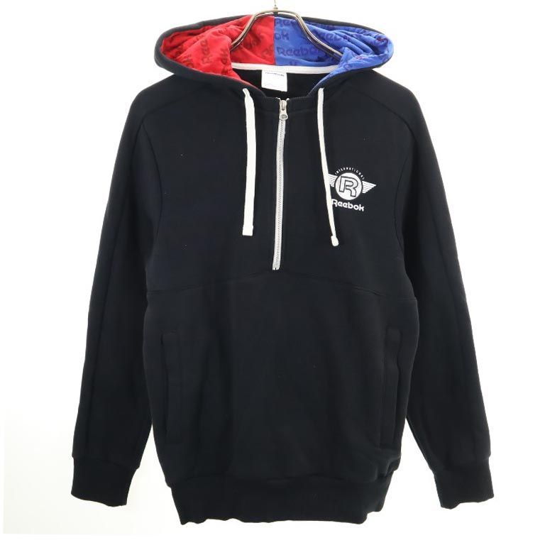 Reebok 長袖 ハーフジップ スウェットパーカー