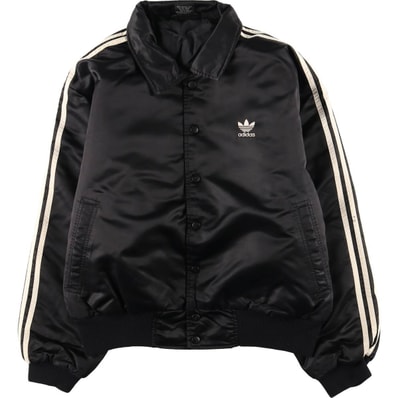 古着 90~00年代 アディダス adidas トレフォイルロゴ バックロゴ デカロゴ 襟付き 中綿ジャケット パファージャケット メンズM相当/eaa607260