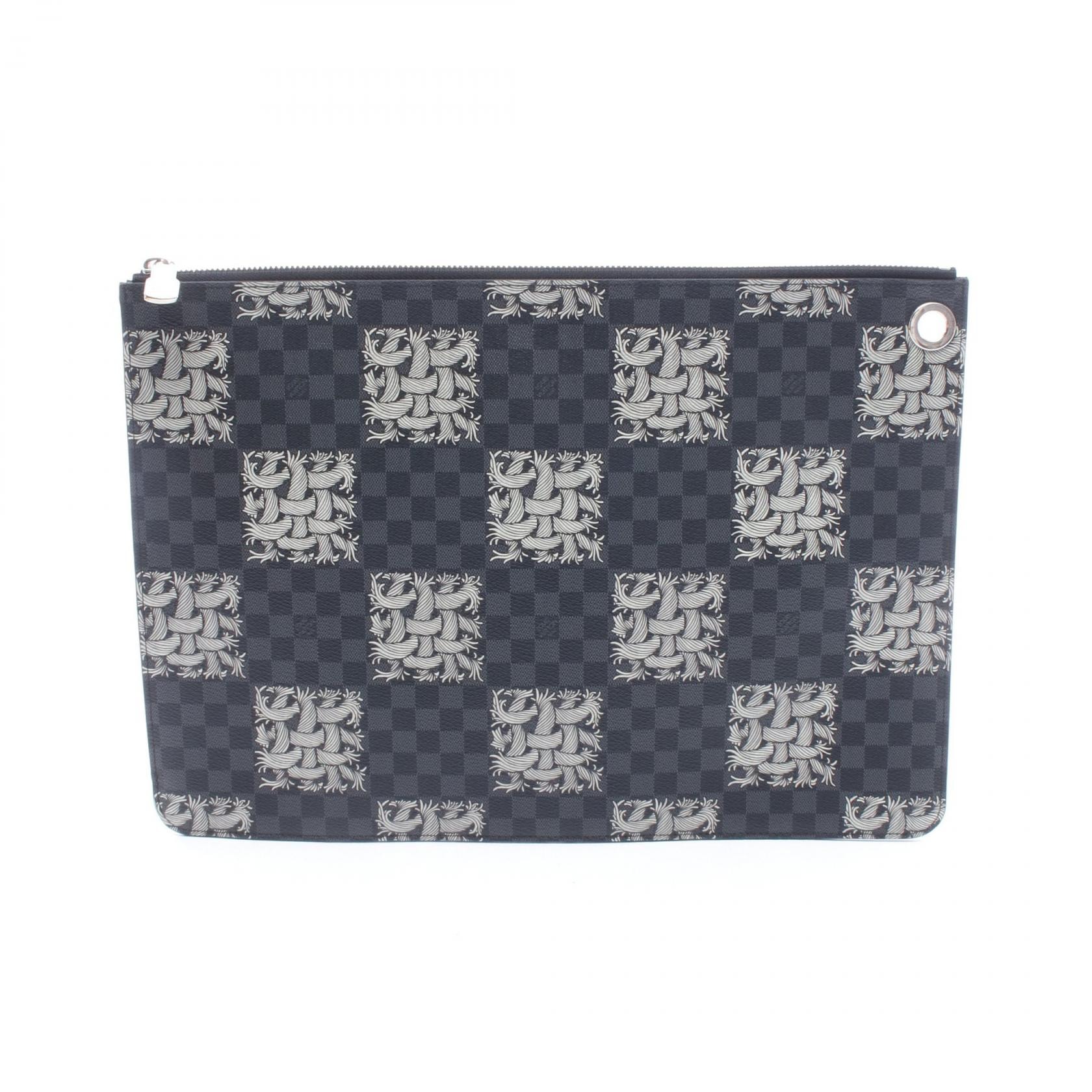 ルイ・ヴィトン LOUIS VUITTON ポシェット ジュールGM クリストファーネメス セカンドバッグ クラッチバッグ バッグ PVCコーティングキャンバス ダミエ・グラフィット メンズ ブラック系 N61232 【中古】