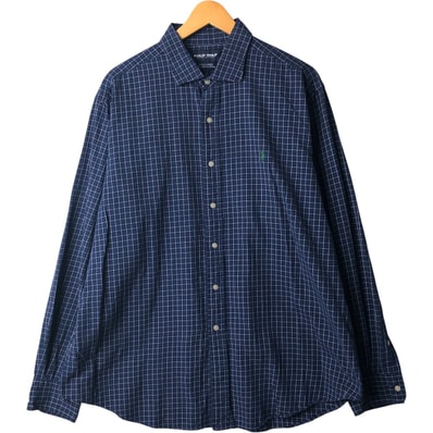 古着 ラルフローレン Ralph Lauren POLO GOLF ポロゴルフ 長袖 コットンチェックシャツ メンズXL相当/eaa586123
