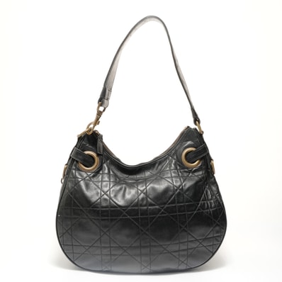 ディオール Dior カナージュ ワンショルダー レザー ショルダーバッグ【中古】