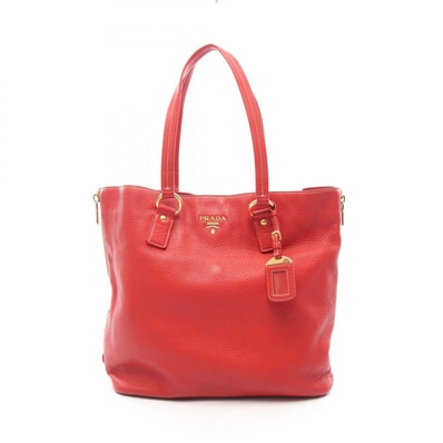 プラダ PRADA ヴィッテロダイノ トートバッグ バッグ レザー レディース レッド系 【中古】