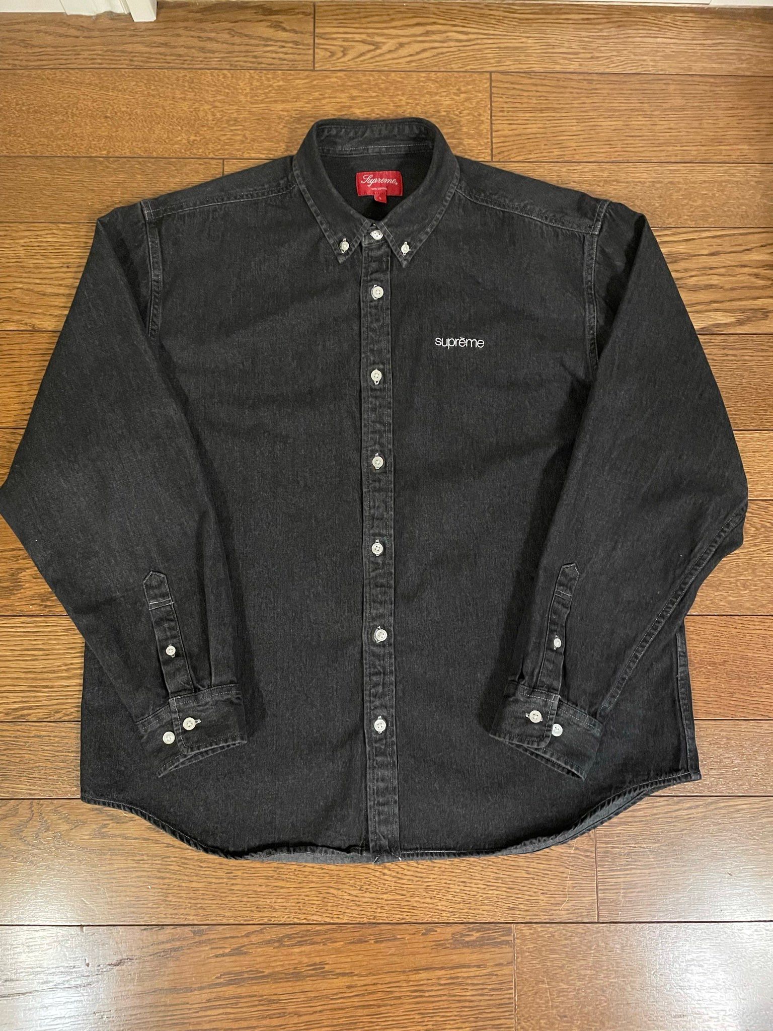 Supreme Classic Logo Denim Shirt "Black"