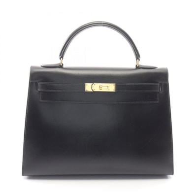エルメス HERMES ケリー32 外縫い 2WAY ハンドバッグ バッグ カーフ(牛革) ボックスカーフ ○X刻印(1994年製造) レディース ブラック系 【中古】
