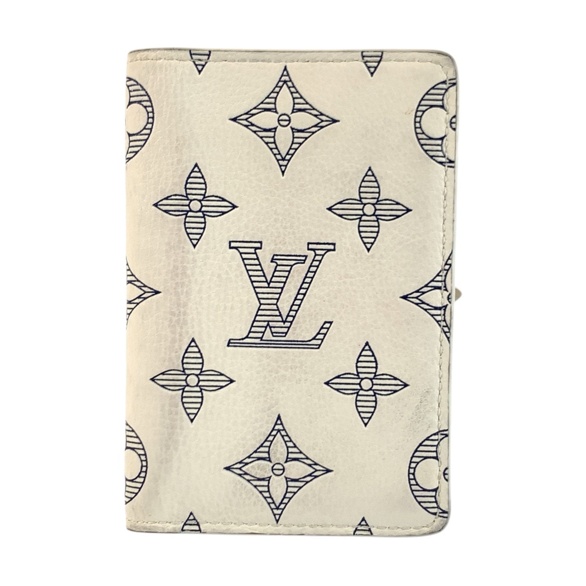 LOUIS VUITTON ルイヴィトン モノグラム シャドウ オーガナイザー ドゥ ポッシュ ブロン ネイビー レザー カードケース 名刺入れ 男女兼用 602436 【中古】