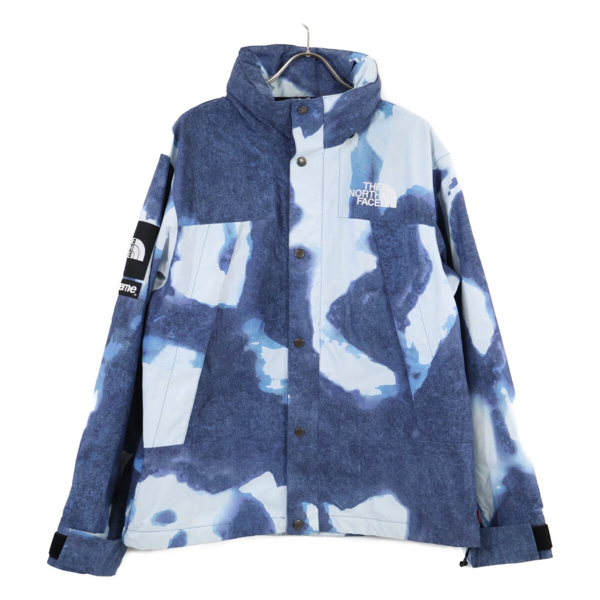 ノースフェイス ×シュプリーム 21AW Bleached Denim Print Mountain Jacket M