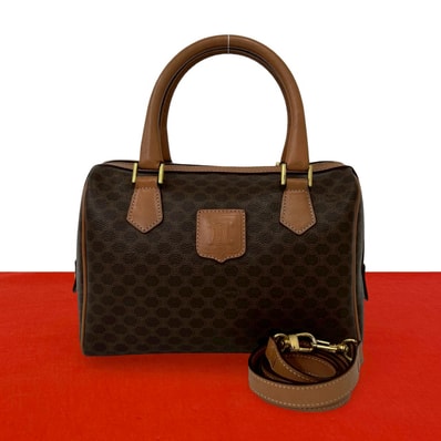 CELINE セリーヌ マカダム ブラゾン トリオンフ 柄 レザー PVC ショルダーバッグ ブラウン
30149