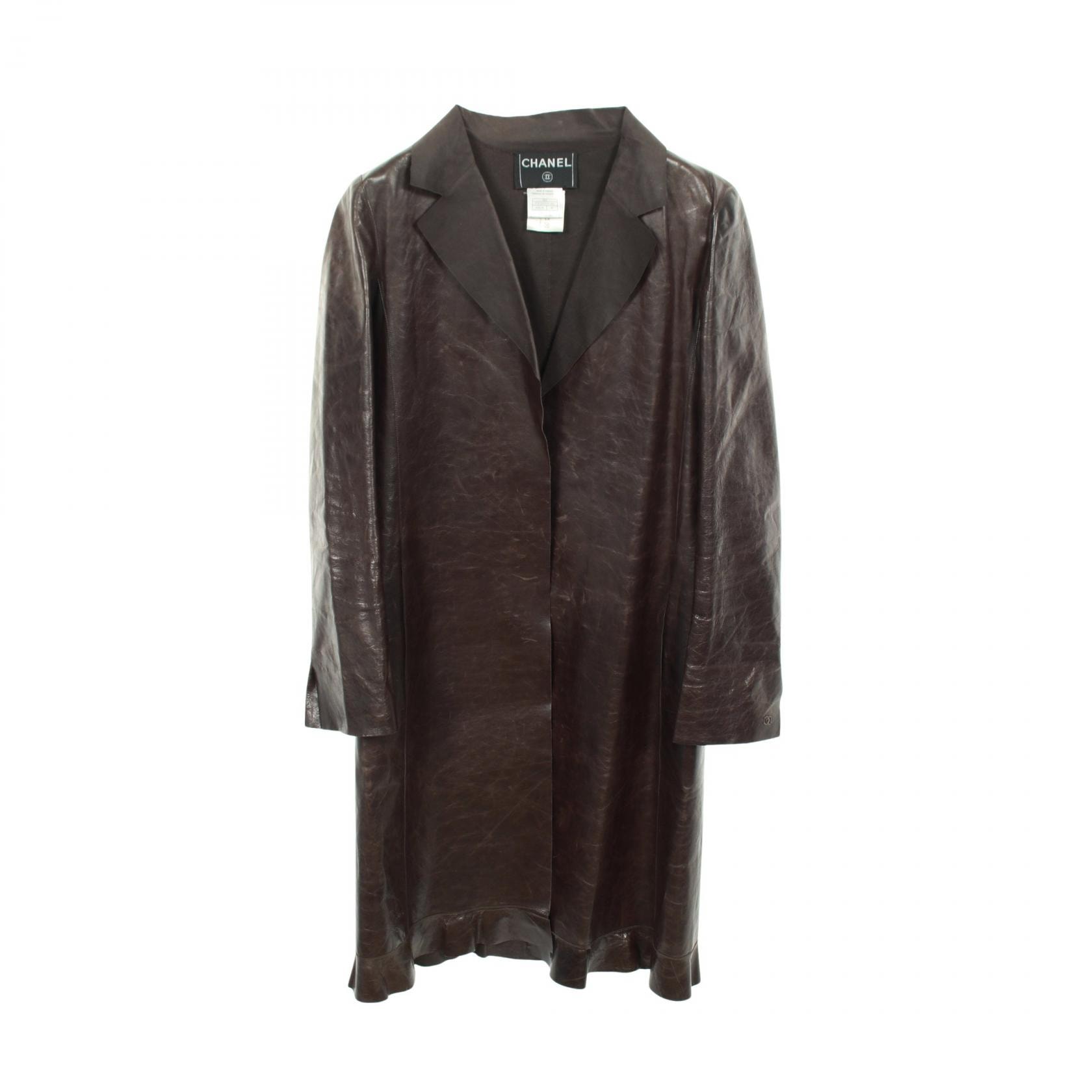 シャネル CHANEL ココマーク 衣料品 アウター レザー レディース ブラウン系 P20260V01181 【中古】