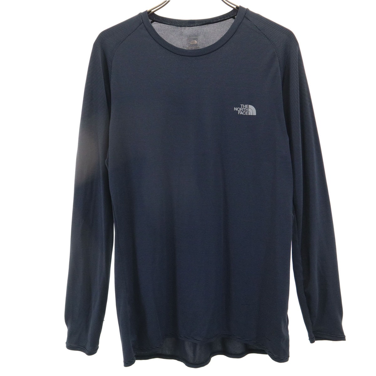 THE NORTH FACE ノースフェイス ボーダー柄 長袖 アンダー Tシャツ M ブラック NU65162 アウトドア ロンT