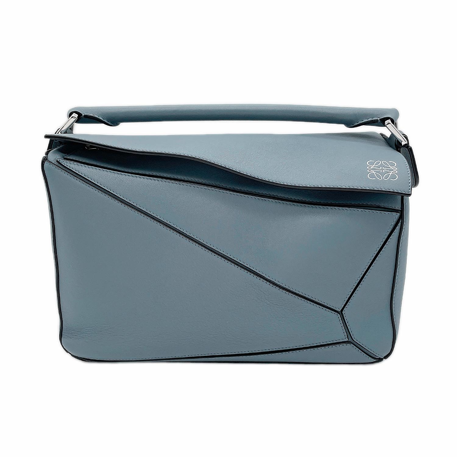 LOEWE ロエベ パズルバッグ ハンドバッグ
 レザー ブルー レディース
 【中古】