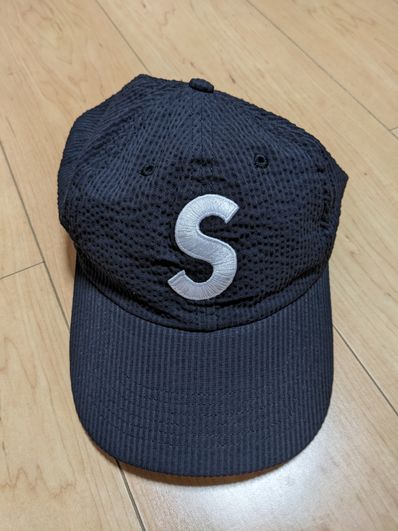 Supreme Seersucker S Logo 6-Panel "Black"