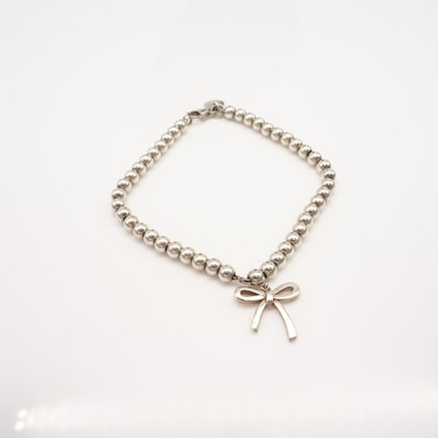 美品 TIFFANY&Co. ティファニー ボールチェーン リボン ブレスレット AG925 - ブレスレット シルバー シルバー レディース