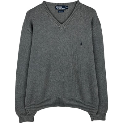 古着 ラルフローレン Ralph Lauren POLO by Ralph Lauren Vネック コットンニットセーター メンズXL相当/eaa619208