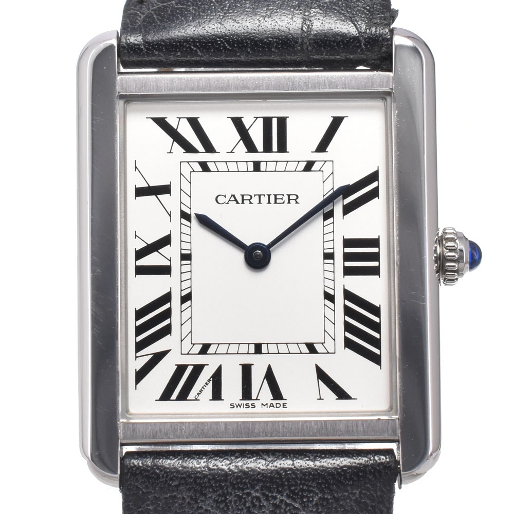 カルティエ CARTIER WSTA0028 タンクソロ LM シルバー クォーツ メンズ 美品 内箱・保証書付き 腕時計 M#151014